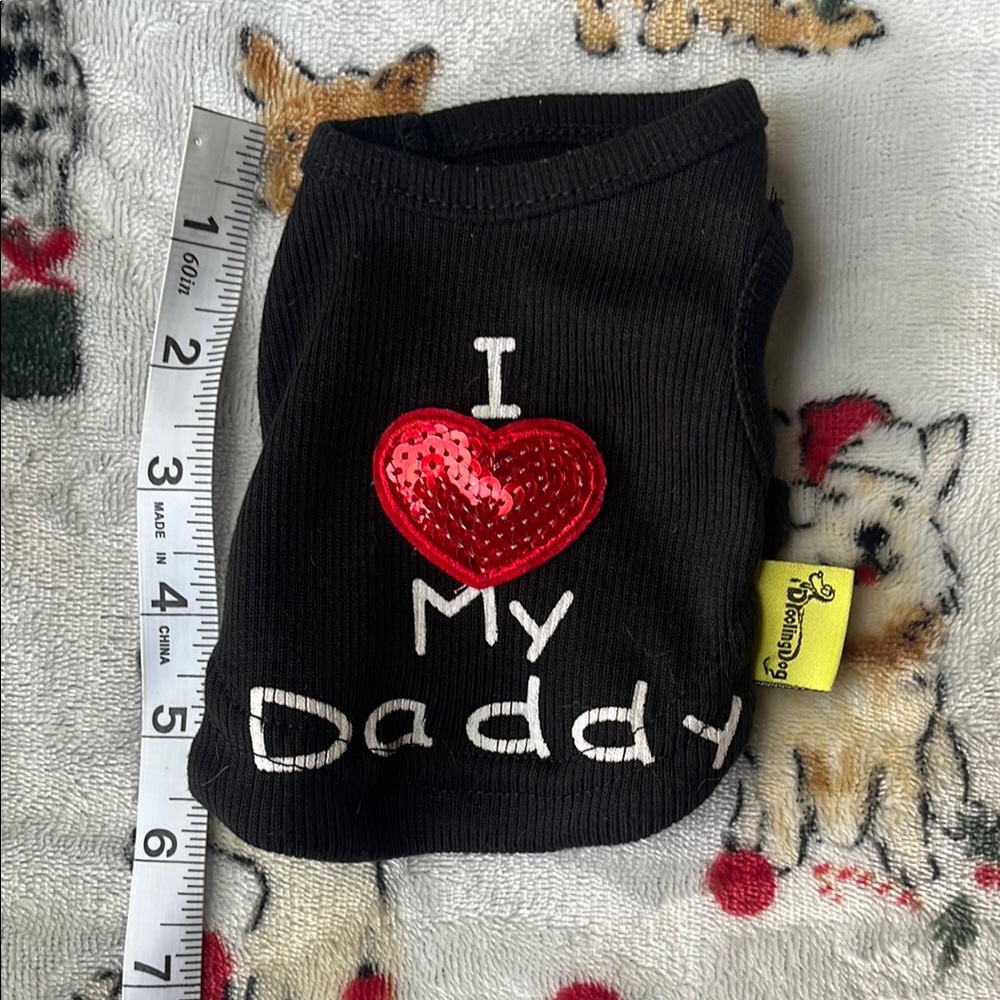 Black  I love  My Daddy  Dog Shirt XXS